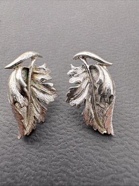 CORA SILVER LEAF CLIP-ON EARRINGS